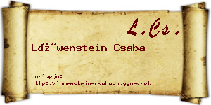 Löwenstein Csaba névjegykártya